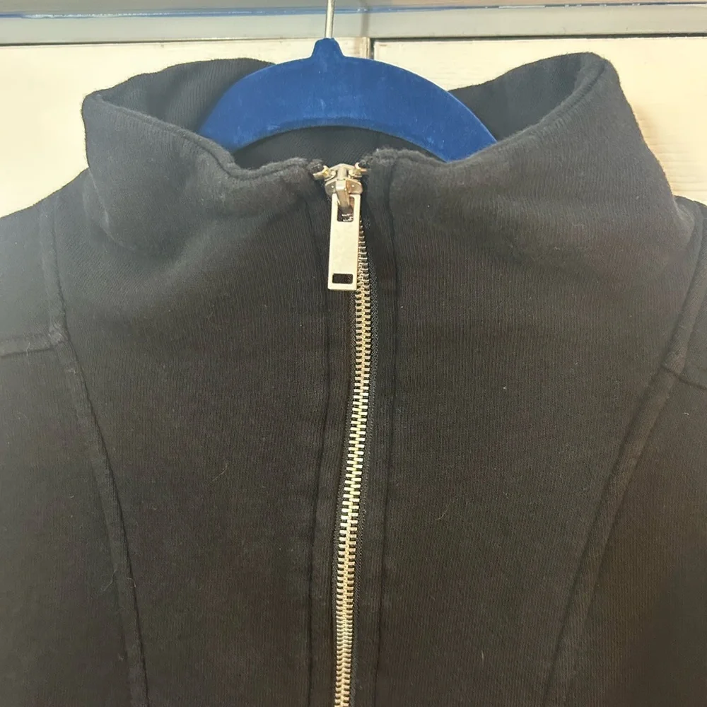 Old Navy Black Half Zip Pullover Sweatshirt Fleece Lined Women’s Large - Picture 6 of 7